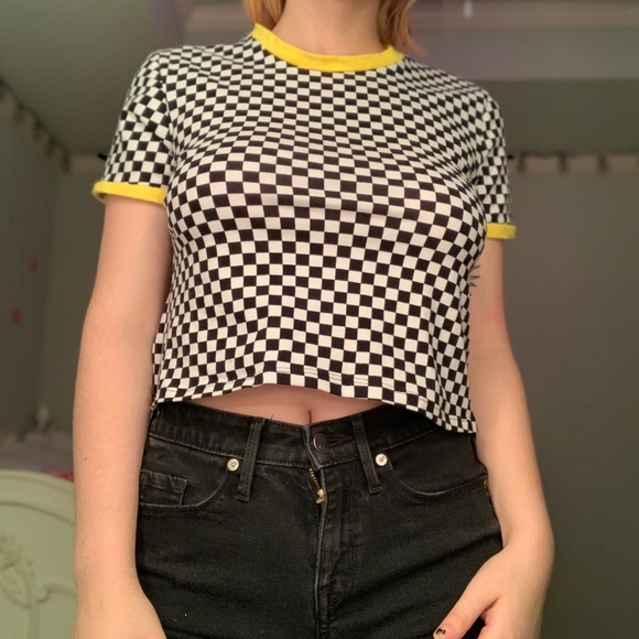 Checkerboard crop top - Picture 2 of 3
